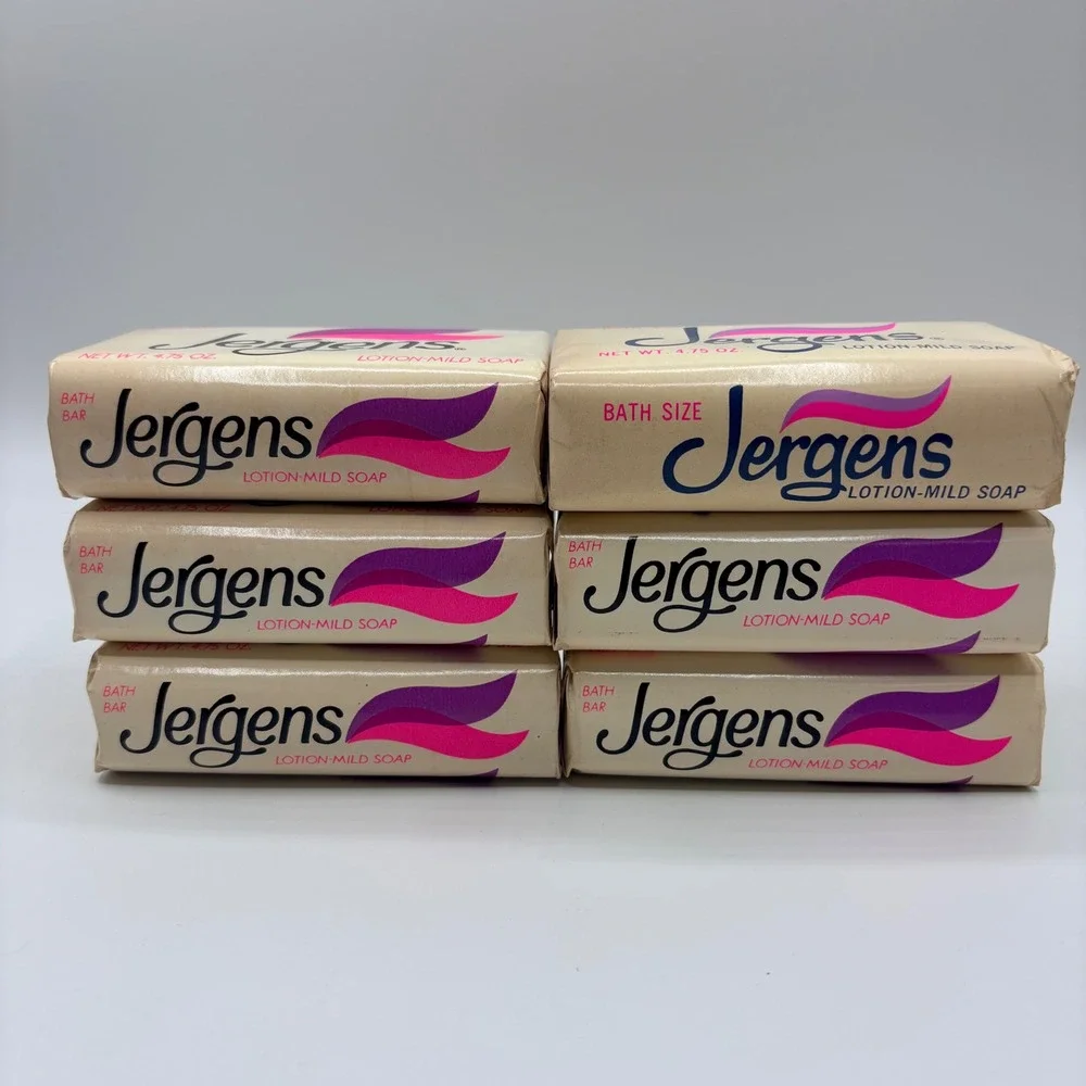 Jergens Soap Bath Bar Lotion-Mild Vintage Lot of 6 NEW 4.75oz Ivory/Pink NOS VTG